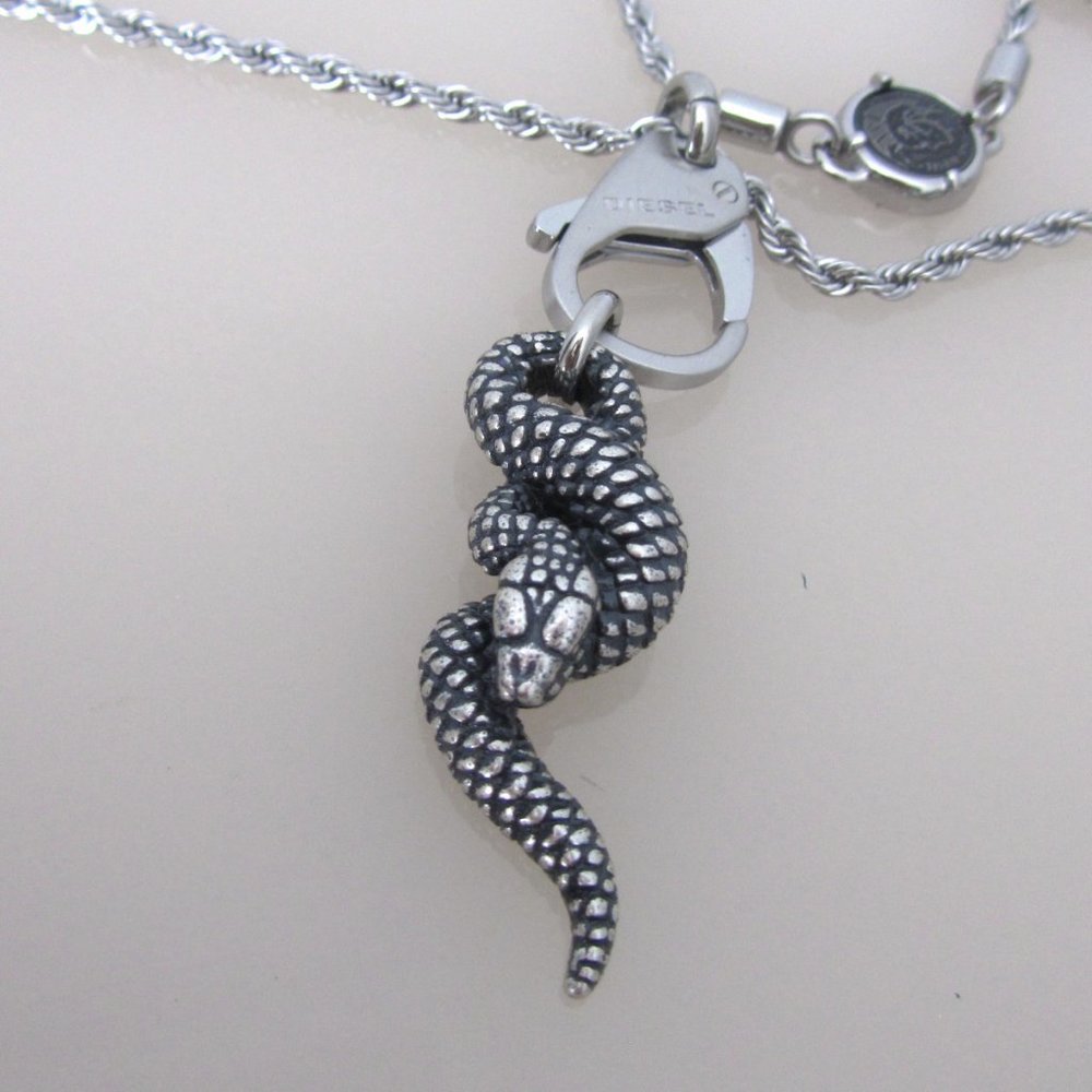 Diesel * LAST ONE * NWT Stainless Steel Snake Pendant Necklace Men